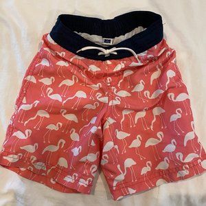 Janie and Jack flamingo swim trunks